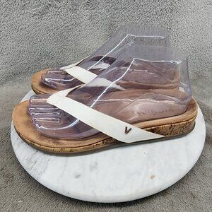 Vionic Shoes Womens  Size 6 Daniela White Leather Strap Cork Sandals *GUC*